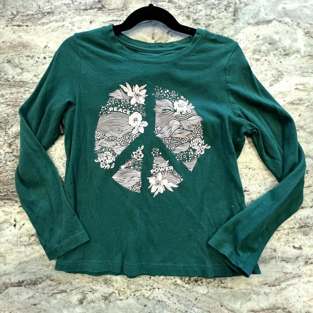 Old Navy Peace Wildflower Graphic Top Size Youth 8